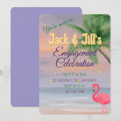 Flamingo Beach Einladung (Vorne/Hinten)