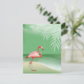 Flamingo Beach Empfang Details | Jade Einladung (Stehend Vorderseite)