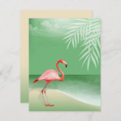 Flamingo Beach Empfang Details | Jade Einladung (Vorne/Hinten)
