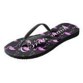 Flamingo Beach Hochzeit Flip Flops für Brautmädche Badesandalen (Schrägansicht)