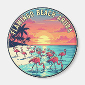 Flamingo Beach in Aruba Magnet (Vorne)