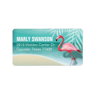 Flamingo Beach Mailing | Aqua Adressaufkleber