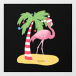 Flamingo Beach Palm Tree Christmas In July Bodenaufkleber<br><div class="desc">Flamingo Beach Palm Tree Christmas In July</div>