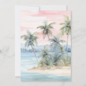 Flamingo Beach Palmen Baby Dusche Einladung (Rückseite)