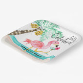 Flamingo Beach Party Tropical Palm Brautparty Pappteller (Gewinkelt)