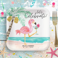 Flamingo Beach Party Tropischer Polterabend