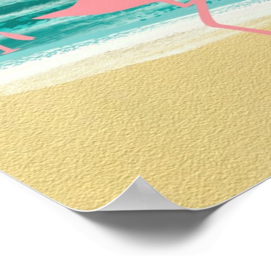 Flamingo Beach Poster (Ecke)