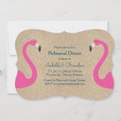 Flamingo Beach Probe Abendessen Einladung (Vorderseite)