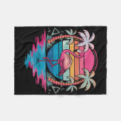 Flamingo Beach Summer Vibes Palm Tree Tropical Sum Fleecedecke (Vorderseite (Horizontal))