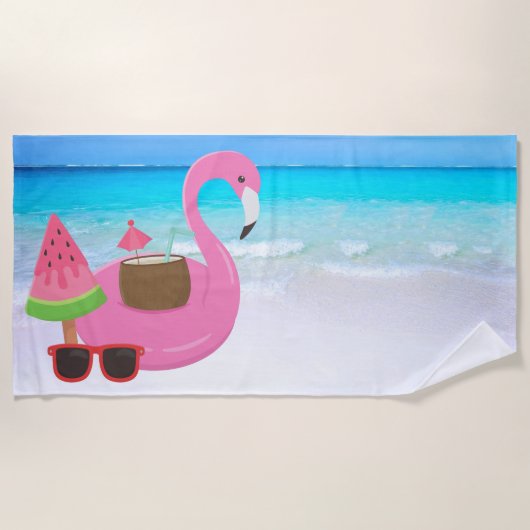 Flamingo Beach Towel Strandtuch (Vorderseite)