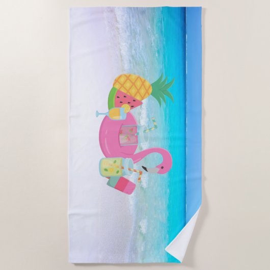 Flamingo Beach Towel Strandtuch (Vorderseite)