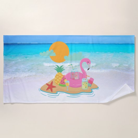 Flamingo Beach Towel Strandtuch (Vorderseite)