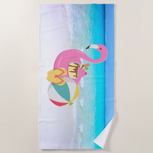 Flamingo Beach Towel Strandtuch (Vorderseite)