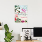 Flamingo Beach Tropical 40 Willkommensplakat Poster (Heimbüro)