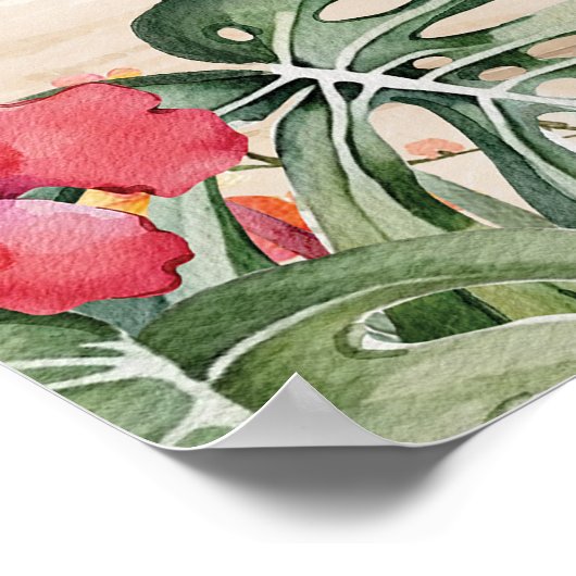 Flamingo Beach Tropical sechzig Willkommenspopster Poster (Ecke)