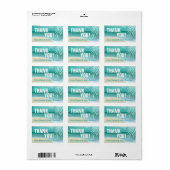 Flamingo Beach Vielen Dank | Aqua Adressaufkleber (Vorne)