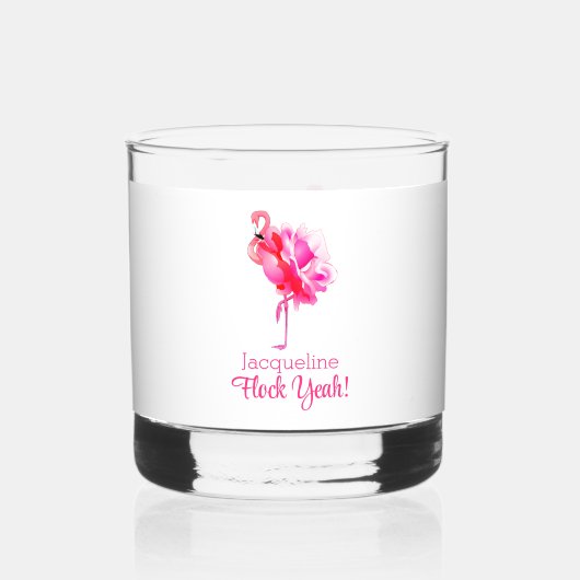 Flamingo Beach Wedding Bridesmaid Flock Yeah Whiskyglas (Rückseite)
