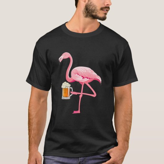 Flamingo Beer Drink Party Funny Drinkers Flamin T-Shirt (Vorderseite)