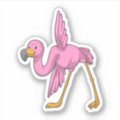Flamingo bei der Yoga Stretching-Übung Aufkleber (Vorderseite)