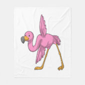 Flamingo bei der Yoga Stretching-Übung Fleecedecke (Vorderseite)