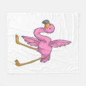 Flamingo bei der Yoga Stretching-Übung Fleecedecke (Vorderseite (Horizontal))