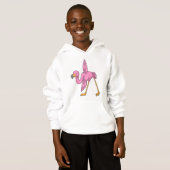 Flamingo bei der Yoga Stretching-Übung Hoodie (Vorne ganz)
