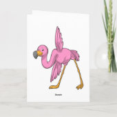 Flamingo bei der Yoga Stretching-Übung Karte (Rückseite)