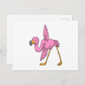 Flamingo bei der Yoga Stretching-Übung Postkarte (Vorne/Hinten)