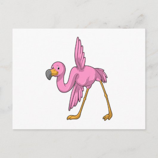 Flamingo bei der Yoga Stretching-Übung Postkarte (Vorderseite)