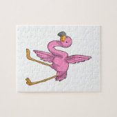 Flamingo bei der Yoga Stretching-Übung Puzzle (Horizontal)
