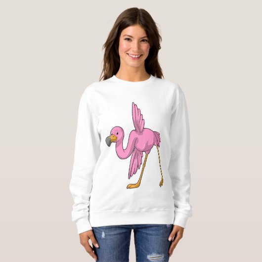 Flamingo bei der Yoga Stretching-Übung Sweatshirt (Vorne ganz)