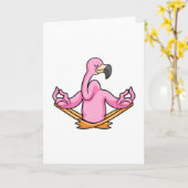 Flamingo bei Yoga in Cross-Bid Karte (Gelbe Blume)