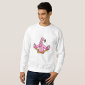 Flamingo bei Yoga in Cross-Bid Sweatshirt (Vorne ganz)