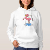 Flamingo beim Angeln mit Angelstab Hoodie (Vorderseite)