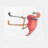 Flamingo beim Golf mit Golf Club Fleecedecke (Vorderseite (Horizontal))