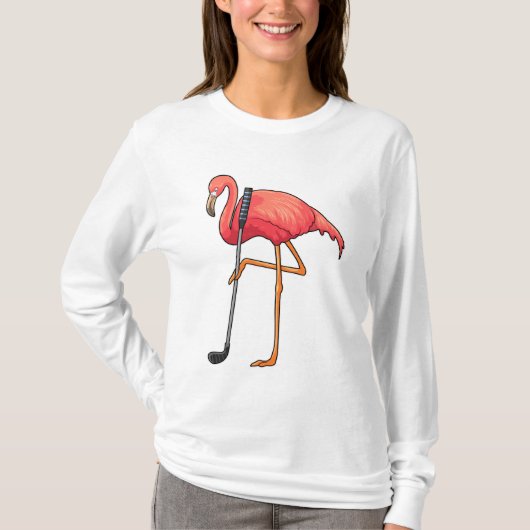 Flamingo beim Golf mit Golf Club T-Shirt (Vorderseite)