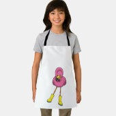 Flamingo beim Regen mit Gummistiefeln Schürze (Insitu)