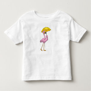 Flamingo beim Regen mit Regenschirm Kleinkind T-shirt