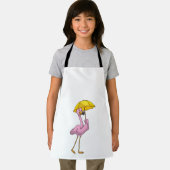 Flamingo beim Regen mit Regenschirm Schürze (Insitu)