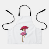 Flamingo beim Regen mit Regenschirm Schürze (Vorderseite)