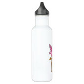 Flamingo beim Singen mit Mikrofon Edelstahlflasche (Links)