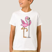 Flamingo beim Singen mit Mikrofon T-Shirt (Vorderseite)