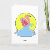 Flamingo beim Surfen im Wasser Karte (Rückseite)