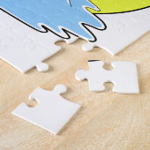 Flamingo beim Surfen im Wasser Puzzle (Seite)