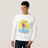 Flamingo beim Surfen im Wasser Sweatshirt (Vorne ganz)