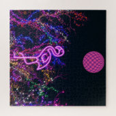 Flamingo beim Tanz-Party. Puzzle (Horizontal)
