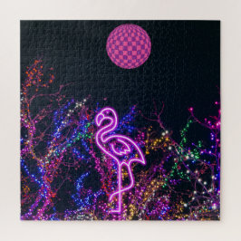 Flamingo beim Tanz-Party. Puzzle