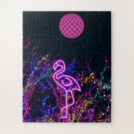 Flamingo beim Tanz-Party. Puzzle