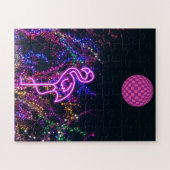 Flamingo beim Tanz-Party. Puzzle (Horizontal)