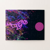 Flamingo beim Tanz-Party. Puzzle (Horizontal)